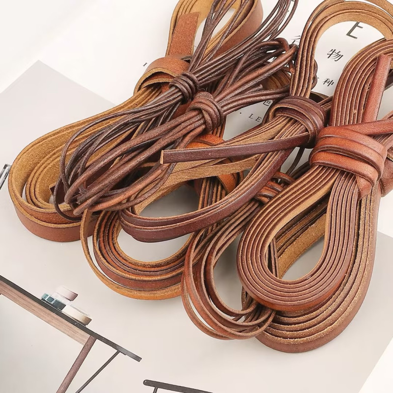 Retro Square Imitation Cowhide Rope Hand Rubber Band Bracelet Jomon Play Line Handmade