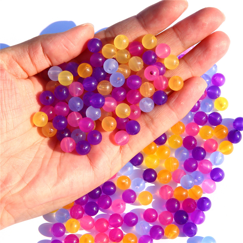 Acrylic Uv Color Changing Beads Round Diy Jewelry Accessories Homemade Bracelet Beading