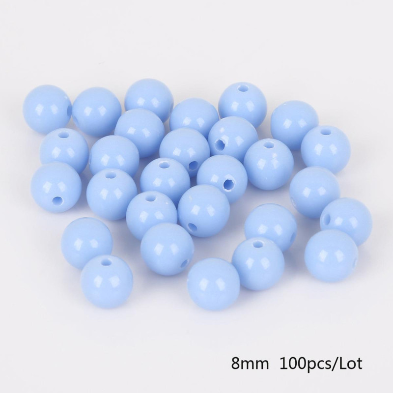 Hot Selling Acrylic Colorful Solid Color Round Beads String Loose Handmade Diy Mobile
