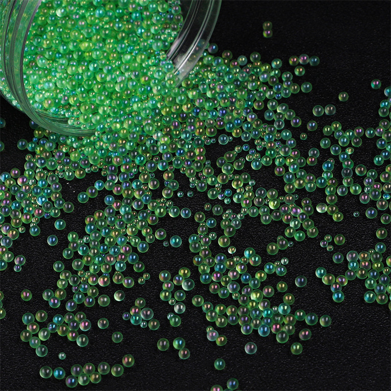 Glass Non-porous Plated Rice Beads Bubble Diy Handmade Glue Mobile Phone Case Jewelry