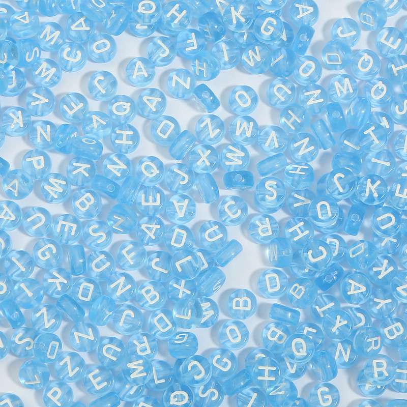 Acrylic English Alphabet Flat Beads Handmade Diy Homemade Beaded Necklace Keychain