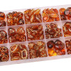 Acrylic Baroque Retro Amber Gold-painted Oval Olive Pattern Flat Beads Pumpkin Spacer Diy
