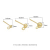 925 Silver K Gold Copper Ball Beads with Hanging Needle and Ring Earrings Handmade Diy