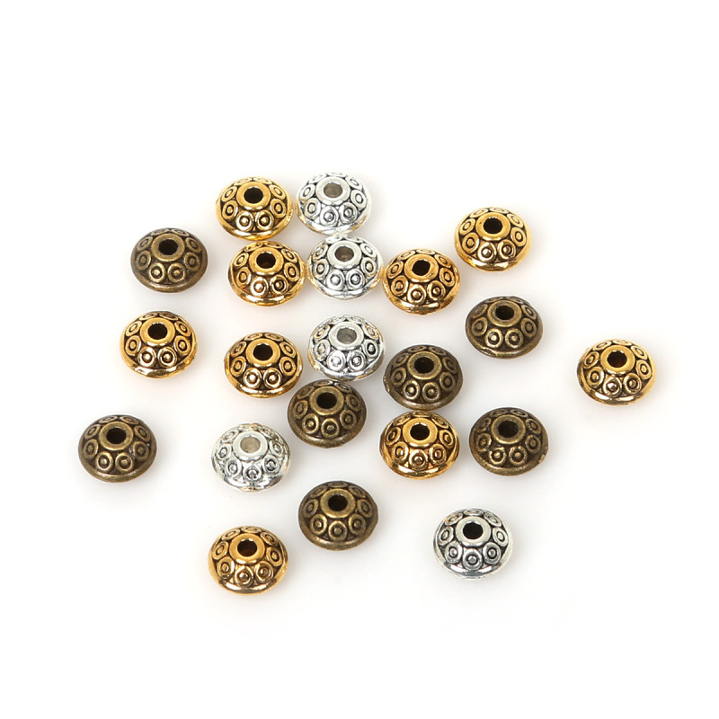 50 Price Flying Saucer-shaped Alloy Beads Diy Production Retro Material Bracelet Jewelry