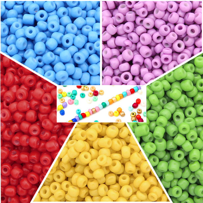 Large Packaging Glass Solid Color Paint Rice Beads Loose Bead Material Diy Beaded