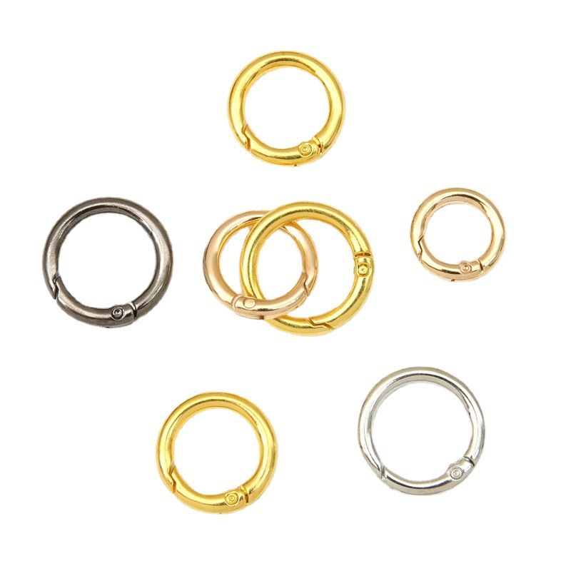 Alloy Open Spring Ring Round Buckle Keychain Bag Small Pendant Diy Creative