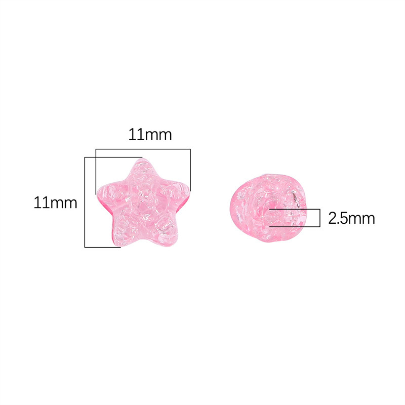 Hot Selling Colorful Acrylic Five-pointed Star Explosion Beads Crack Loose Diy Handmade