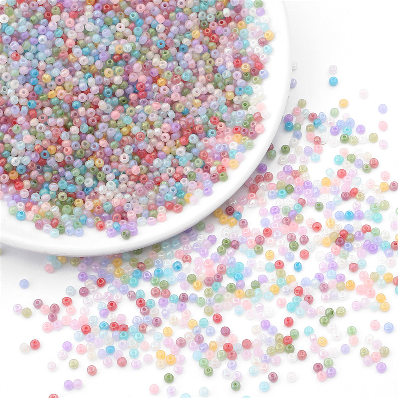 2/3/4mm Super Fine Cream Cloud Illusion Glass Rice Beads Handmade Diy Bracelet Necklace
