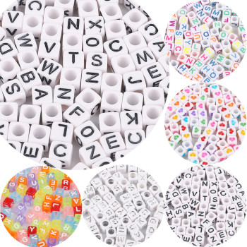 Acrylic Numbers English Letter Beads Diy Children's Beaded Jewelry Accessories Loose