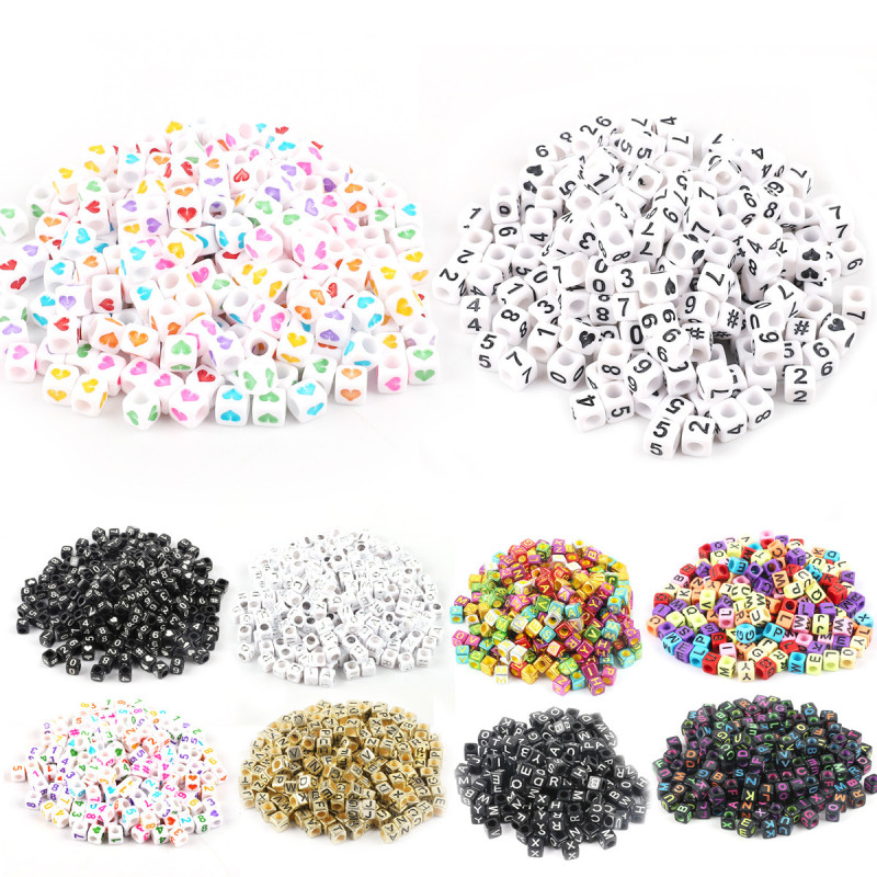 Acrylic Numbers English Letter Beads Diy Children's Beaded Jewelry Accessories Loose
