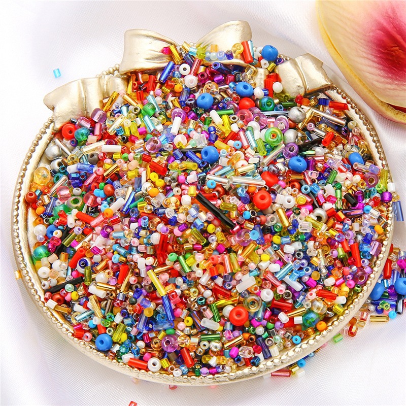 High-quality Glass Rice Beads, Multi-style Mixed Tube Handmade Diy Beaded Earrings