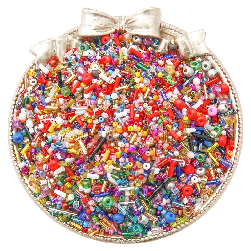 High-quality Glass Rice Beads, Multi-style Mixed Tube Handmade Diy Beaded Earrings