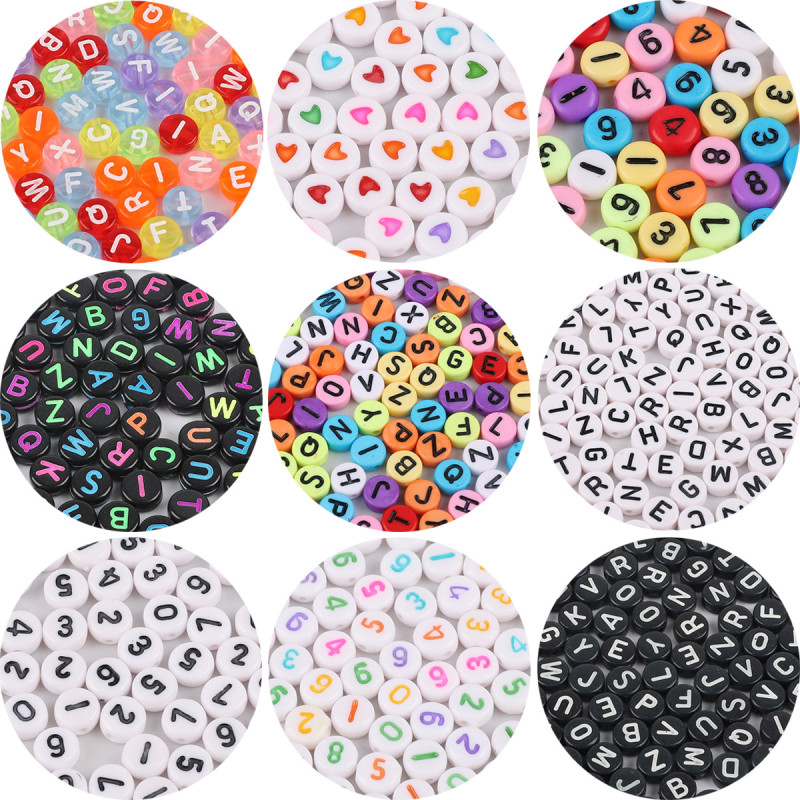 Acrylic Digital Flat Beads Jewelry Accessories Handmade Pendants Diy Bracelet Necklace