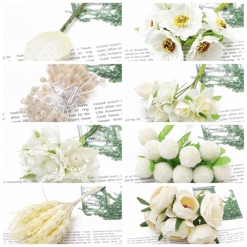 Beige Artificial Stamen Flower Core Bouquet Diy Handmade Hairpin Jewelry Accessories