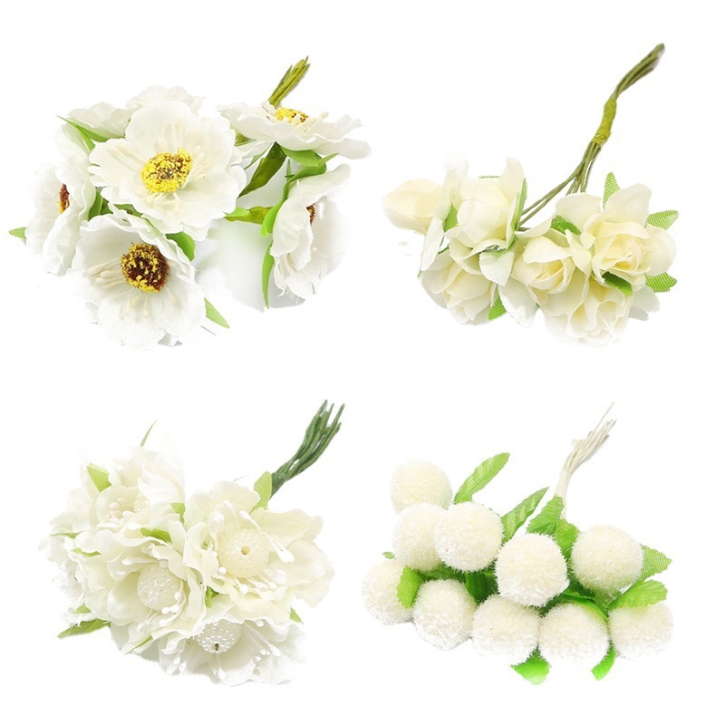 Beige Artificial Stamen Flower Core Bouquet Diy Handmade Hairpin Jewelry Accessories