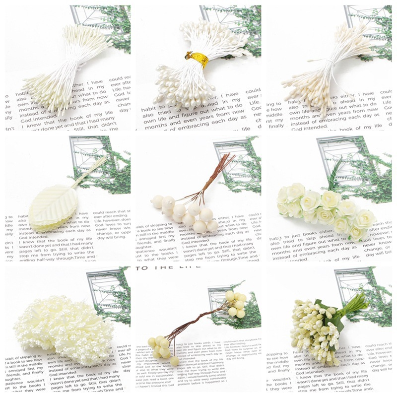 Beige Artificial Stamen Flower Core Bouquet Diy Handmade Hairpin Jewelry Accessories