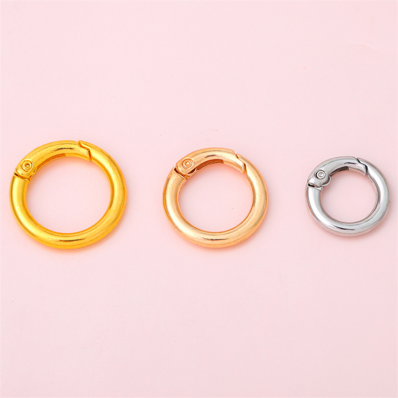 5 Alloy Color Card Ring Open Spring Round Keychain Bag Hook Diy Jewelry Accessories