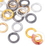 5 Alloy Color Card Ring Open Spring Round Keychain Bag Hook Diy Jewelry Accessories