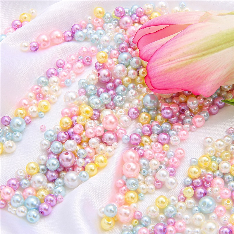 Abs Straight Hole Imitation Pearl Bracelet Beaded Material Package Handmade Diy Homemade