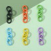 Colorful Iron Spray Paint 4-section Chain Extension Tail Bag Small Pendant Ring