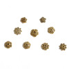 Ancient Gold Alloy Hollow Flower Holder with Beads and Cap, Antique Style Diy Hairpin