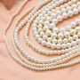 Colored Round Glass Imitation Pearl Loose Bead Material Handmade Diy Homemade Necklace