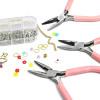 Pink Needle Nose Pliers Jewelry Multifunctional Round Wire Winding Bead Tool Handmade Diy