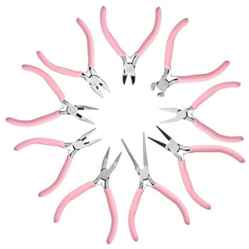 Pink Needle Nose Pliers Jewelry Multifunctional Round Wire Winding Bead Tool Handmade Diy