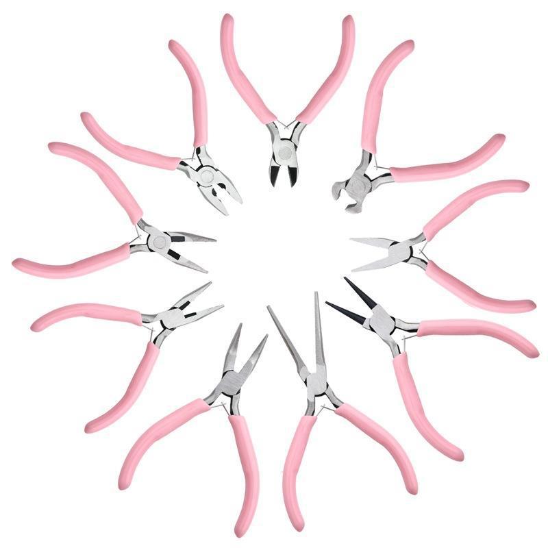 Pink Needle Nose Pliers Jewelry Multifunctional Round Wire Winding Bead Tool Handmade Diy