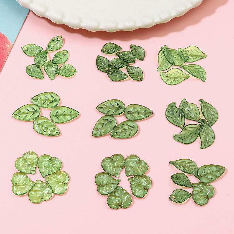 Acrylic Mini Small Leaf Hand Beads Diy Handmade Necklace Bracelet Earrings Loose Jewelry