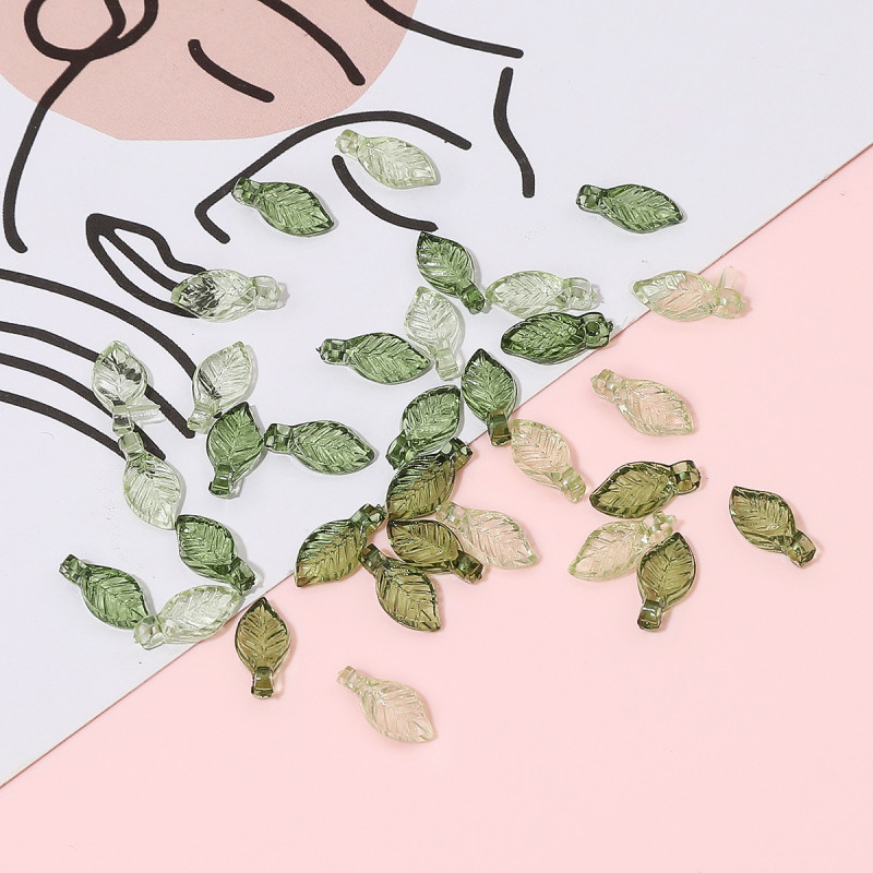 Acrylic Mini Small Leaf Hand Beads Diy Handmade Necklace Bracelet Earrings Loose Jewelry