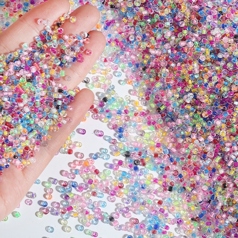 2-4mm Dye Core Rice Beads Glass Handmade Diy Jewelry Materials Homemade Earrings Tassel