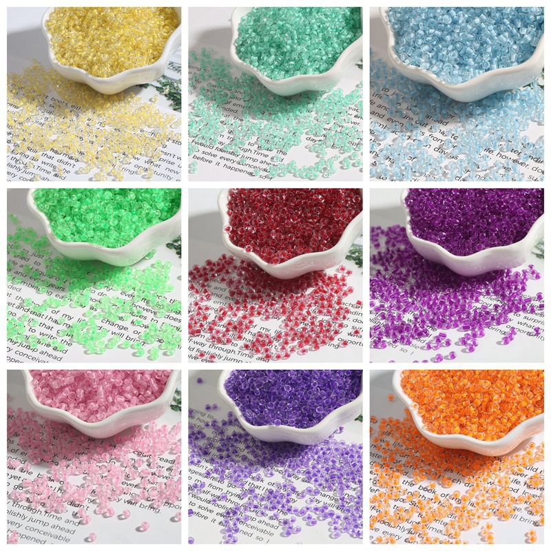 2-4mm Dye Core Rice Beads Glass Handmade Diy Jewelry Materials Homemade Earrings Tassel