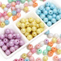 Acrylic Solid Color Plated Round Beads Straight Hole Hand String Diy Handmade Bracelet