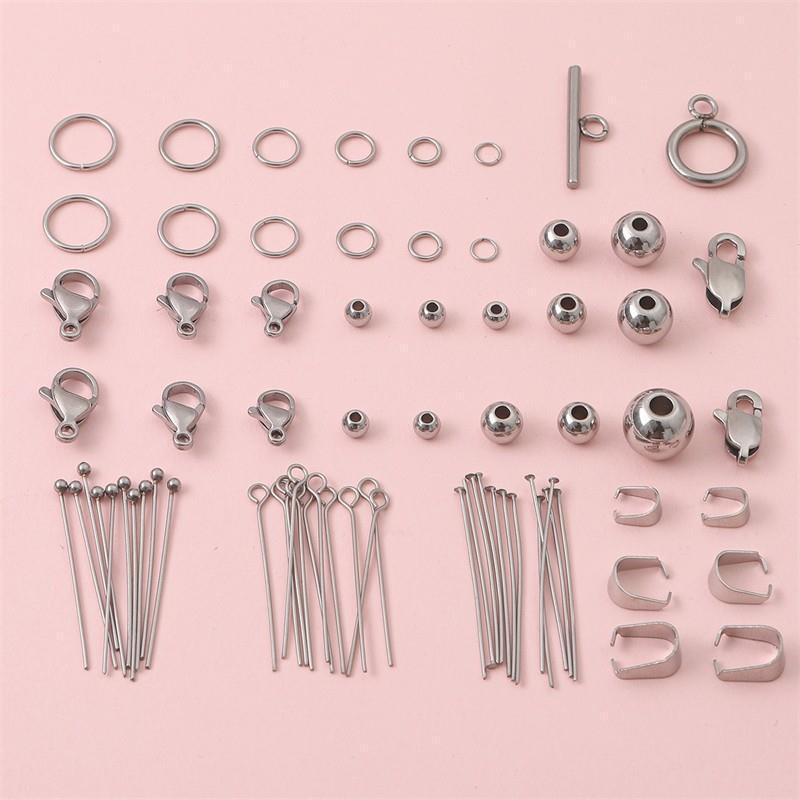 Stainless Steel Single Circle Lobster Clasp Closing Buckle 9-character Needle Beading Diy