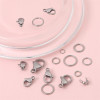 Stainless Steel Single Circle Lobster Clasp Closing Buckle 9-character Needle Beading Diy