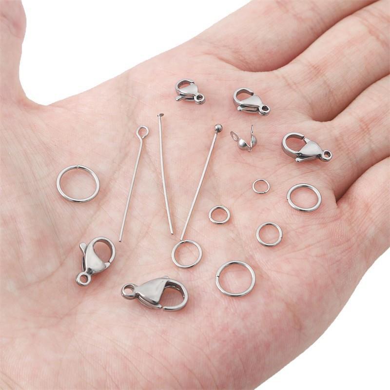 Stainless Steel Single Circle Lobster Clasp Closing Buckle 9-character Needle Beading Diy