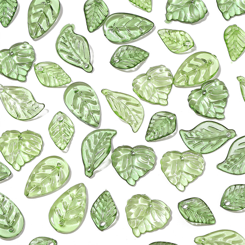 Acrylic Mini Small Leaf Pendant Bead Bracelet Diy Material Mobile Phone Chain Hanging