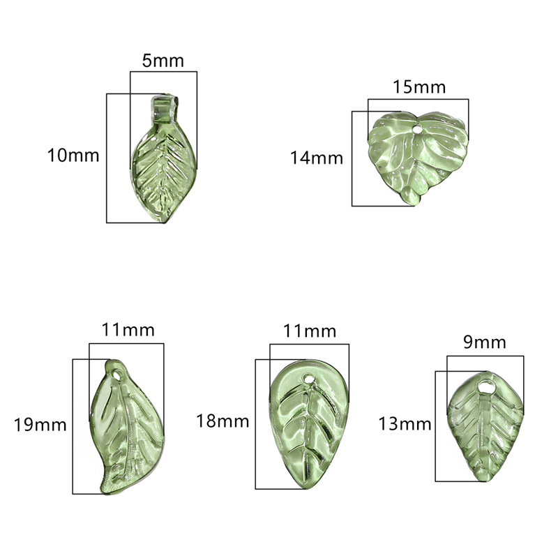 Acrylic Mini Small Leaf Pendant Bead Bracelet Diy Material Mobile Phone Chain Hanging