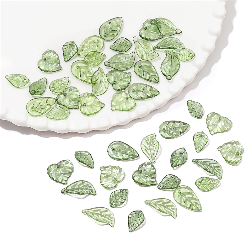 Acrylic Mini Small Leaf Pendant Bead Bracelet Diy Material Mobile Phone Chain Hanging
