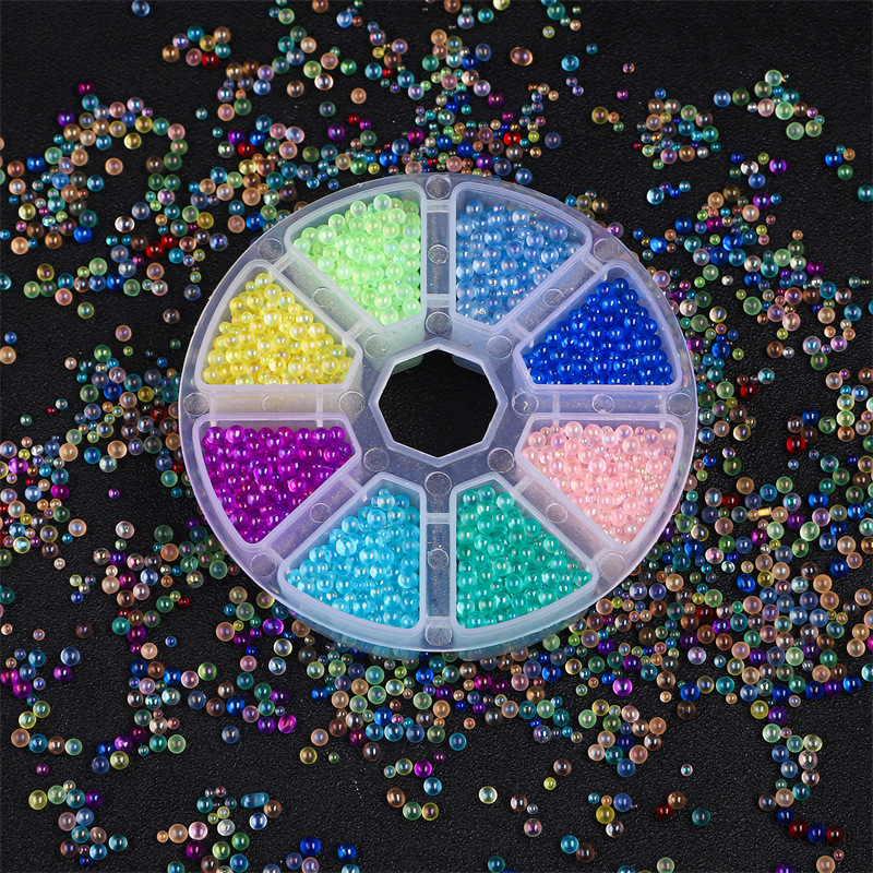Glass Non-porous Plated Color Rice Beads Bubble Diy Handmade Glue Bracelet Jewelry