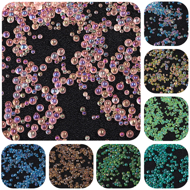 Glass Non-porous Plated Color Rice Beads Bubble Diy Handmade Glue Bracelet Jewelry