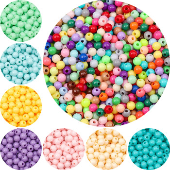 Acrylic Solid Color Round Beads Loose Diy Handmade Bracelets Necklaces Beaded Jewelry