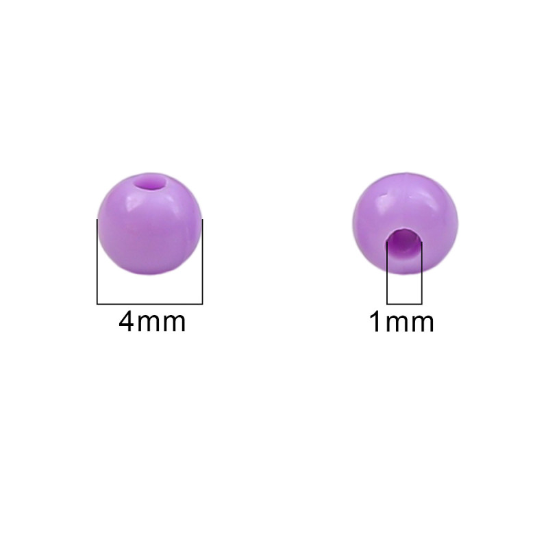 Acrylic Solid Color Round Beads Loose Diy Handmade Bracelets Necklaces Beaded Jewelry