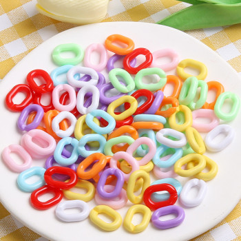 20x14mm Acrylic Color Chain Buckle Ring Key Bag Pendant Diy Jewelry Accessories