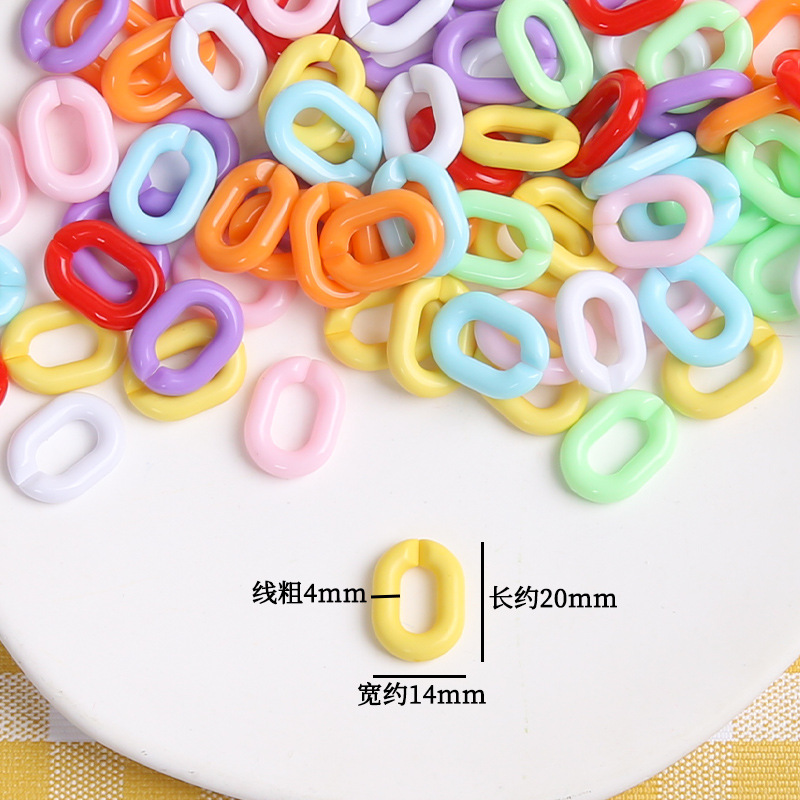 20x14mm Acrylic Color Chain Buckle Ring Key Bag Pendant Diy Jewelry Accessories