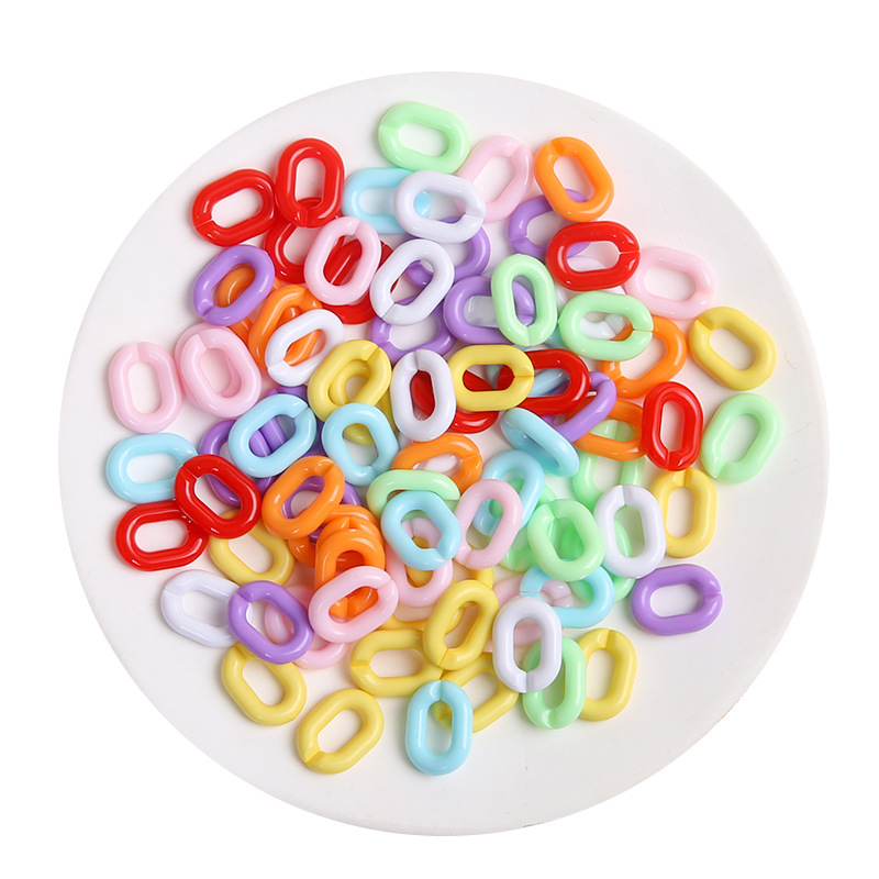 20x14mm Acrylic Color Chain Buckle Ring Key Bag Pendant Diy Jewelry Accessories