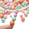 6-14mm Acrylic Solid Color Colorful Round Beads Straight Hole Hand String Handmade Diy