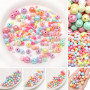 6-14mm Acrylic Solid Color Colorful Round Beads Straight Hole Hand String Handmade Diy
