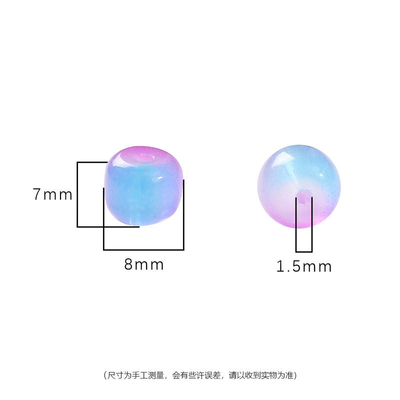 8x7mm Glass Imitation Jade Beads Hand String Apple Handmade Diy Bracelet Necklace Jewelry